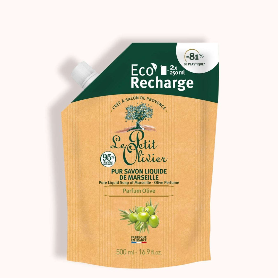 le petit olivier eco recharge pur savon liquide de marseille olive packshot